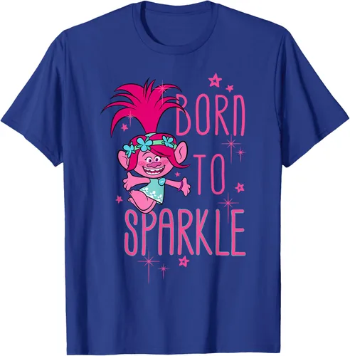 Vista 25 de DreamWorks Trolls Camiseta Born to Sparkle Negro