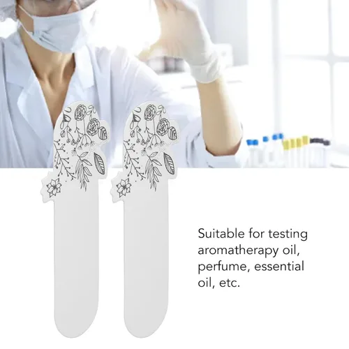 Vista 9 de Buachois Perfume Test Strips, 100PCS White Scent Testing Paper for Aromatherapy Essential Oils Fragrance Sampling