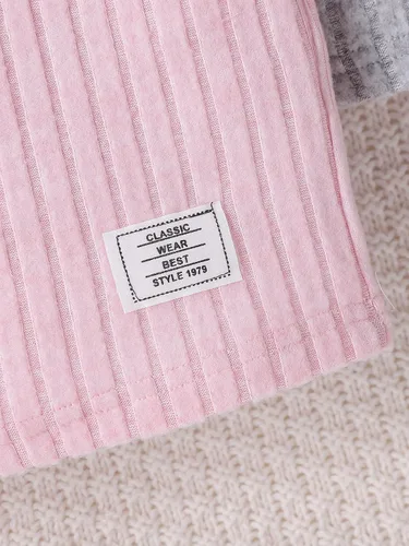 Vista 7 de Vestidos para niñas, Juego de 3 vestidos para niñas pequeñas de manga larga de color sólido, elegantes y casuales, con diseño acanalado, talla 2-8