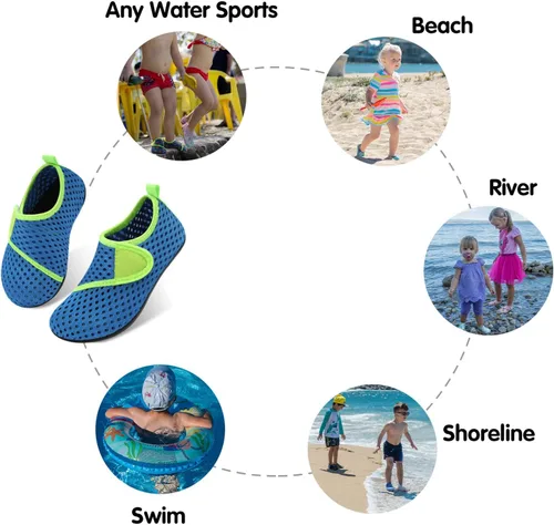 Vista 6 de Centipede Demon Zapatos de agua para niños y niñas, secado rápido, calcetines acuáticos para deportes, playa, natación, surf