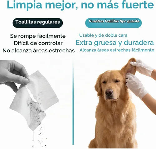 Vista 6 de Toallitas para guantes de mascotas para perros y gatos