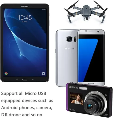 Vista 7 de AxPower OTG Micro USB a iPhone iOS Cable conector de 1 pie para DJI Spark Mavic Mini Mavic Pro Mavic 2 Pro Zoom Air Reverse Data Cable para iPhone 7