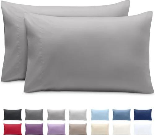 Vista 47 de Bare Home Juego de 2 fundas de almohada de microfibra de tamaño estándar, fundas de almohada refrescantes, doble cepillado, fácil cuidado, cierre