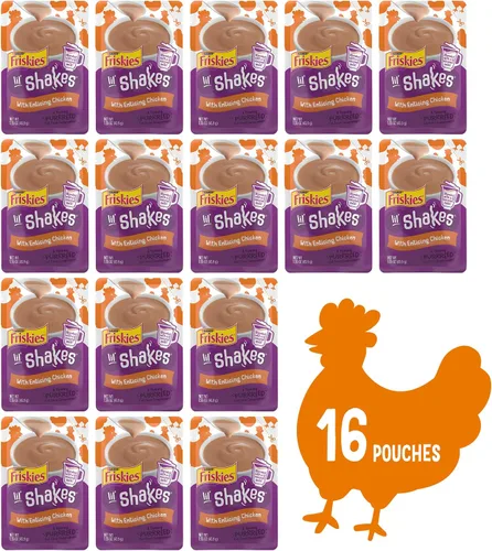 Vista 2 de Friskies Purina Lil' Shakes Topper, pollo atractivo, (16) bolsas de 1.55 onzas