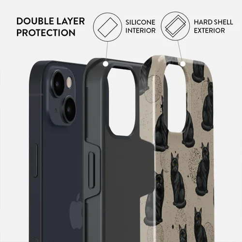 Vista 2 de BURGA Funda para iPhone 15 Plus - Linda, Moderna, Estética, Cubierta de Teléfono con Patrón, Protección de Concha Dura - se ajusta a la Funda Apple