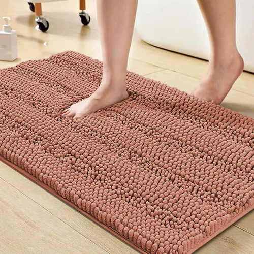 Vista 34 de Turquoize Alfombra de baño de chenilla de lujo para baño, extra absorbente, alfombra de ducha de microfibra antideslizante para baño, alfombra Aqua