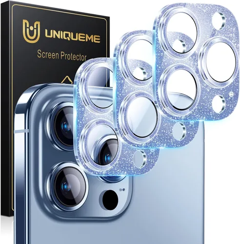 Vista 61 de UniqueMe para Paquete de 3 Protectores de Lente de Cámara para iPhone 15 Pro/iPhone 15 Pro Max, [Protección contra Caídas] [Compatible con Fundas]