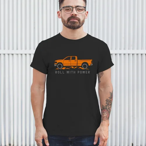 Vista 188 de Tee Hunt Camisetas gráficas y camisetas sin mangas para hombre Roll with Power Pickup Truck