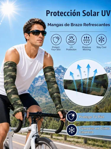 Vista 4 de Bememo - 10 pares de mangas de brazo unisex elásticas con protección UV para brazos, mangas de seda de hielo, mangas de enfriamiento para brazos