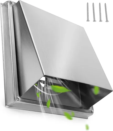 Vista 8 de Stanbroil Cubierta de escape de ventilación de pared de 4 pulgadas, extractor externo acolchado sin retorno, campana de repuesto de ventilación