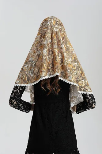 Vista 6 de Capilla Catholic Veil Lace Mantilla Church Headwrap V33