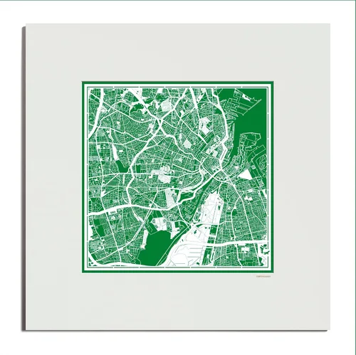 Vista 90 de O3 Design Studio Mapa de corte de papel de París, color negro mate, 20 x 20 pulgadas, arte en papel