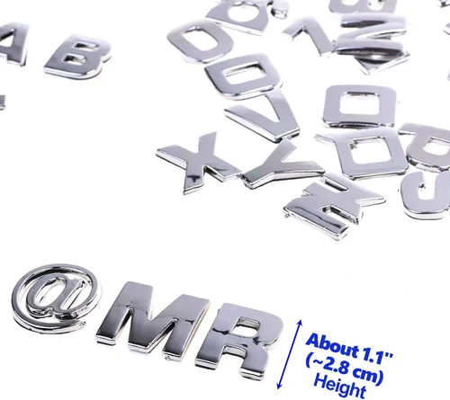 Vista 3 de Cosmos 40 calcomanías de plástico en tono plateado con letras de coche, emblema 3D, calcomanía para insignia, calcomanía