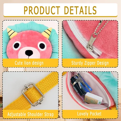 Vista 2 de Regalo de primera calidad, lindo Anya Lion Style Bolso de hombro para niña, bolso cruzado de anime con forma de anime, bolso de cosplay de dibujos