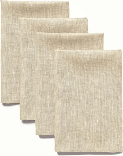 Vista 25 de Solino Home Athena - Juego de 4 manteles individuales cuadrados de lino natural claro de 14 x 14 pulgadas, manteles individuales 100 % lino puro