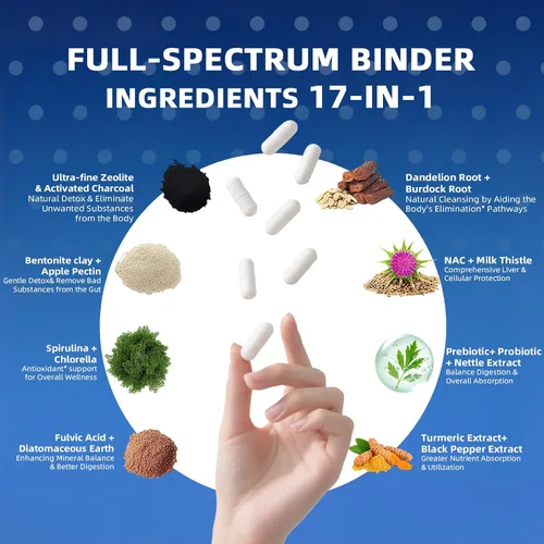 Vista 4 de Suplemento de carpeta desintoxicante de 2300 mg – Carpeta de desintoxicación todo en 1, carbón activado, zeolita, arcilla de bentonita – Limpieza