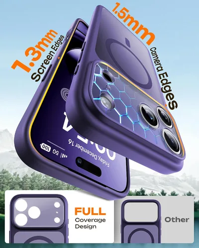 Vista 48 de TOCOL Funda para iPhone 11, compatible con Magsafe, protección completa de cámara, imanes integrados, protección contra caídas, funda translúcida