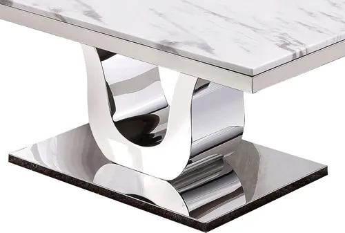 Vista 4 de Best Quality Furniture CT27-A Mesa de centro, blanco, plateado
