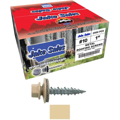 Vista 249 de Tornillos para techos de metal gris ABC 10 x 1 - Cabezal hexagonal - Arandela EPDM - Arandela de arranque automático/roscado - 1 bolsa - 250
