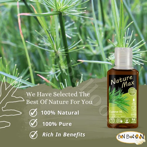 Vista 4 de bonballoon Nature Max Cyperus Oil Natural prensado en frío sin diluir Premium puro para el cuidado de la piel Halal (1 paquete = 2.70 oz / 2.7 fl oz)