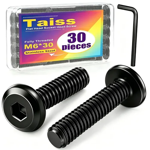 Vista 8 de Taiss 10 piezas de tornillos de cabeza hexagonal de 5/16-18x1, pernos para muebles, tornillos para muebles de acero inoxidable 304, pernos de 1/4