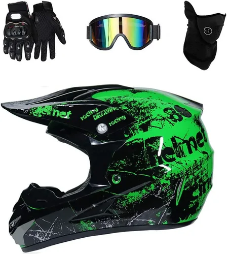 Vista 7 de Casco de motocross y cuatrimotos para bicicleta de tierra para hombres y mujeres; casco de competencia profesional certificado por DOT (naranja, XL)