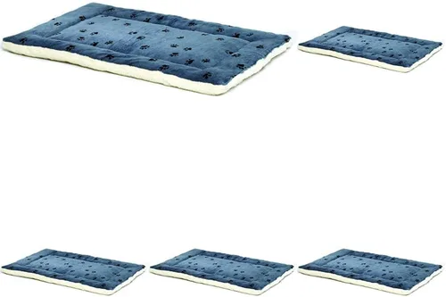 Vista 5 de Cama reversible para mascota, diseño en lana para perro o gato , Azul