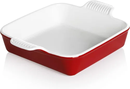 Vista 15 de Sweejar Plato de Cerámica para Hornear, Bandeja Rectangular Pequeña para Hornear con Asas Dobles, 20 Oz para Cocinar, Brownie, Cocina, 6.5 x 4.9 x