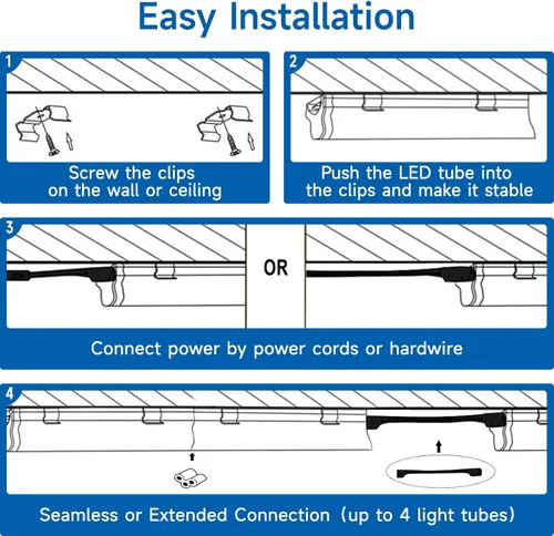 Vista 8 de SHINESTAR Luces LED de tienda de 4 pies, 40 W, 5000 lúmenes, 5000 K, luz LED para tienda, súper brillante, 75% de ahorro de energía, tubo de luz T8