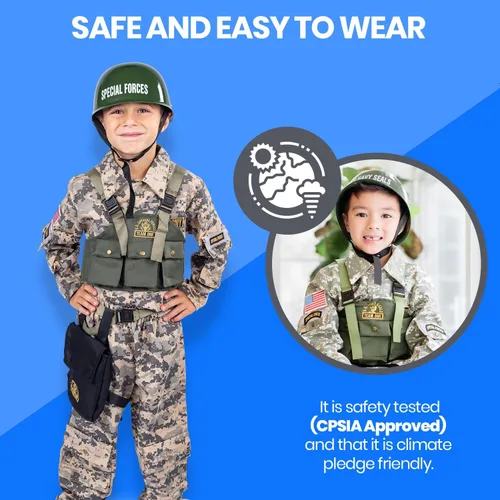 Vista 5 de Dress-Up-America - Disfraz de soldado para niños y niñas Disfraz de las Fuerzas Especiales de EE.UU. para niños