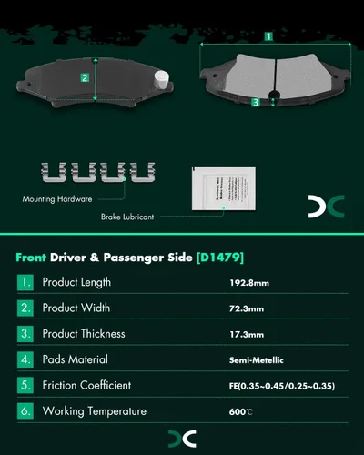 Vista 3 de SCITOO D1479 Kits de pastillas de freno semimetálicas para Land Rover Discovery 17, para Land Rover LR4 10-16, para Land Rover Range Rover 14-15 17