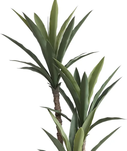 Vista 3 de momoplant Árbol de agave artificial de 4.5 pies, planta de agave artificial con 3 cabezas de seda en maceta de plástico para decoración del hogar