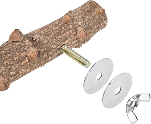 Vista 7 de Perca de escalera para pájaros para jaula de madera natural para pájaros, soporte de perca, juguete para masticar
