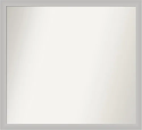 Vista 93 de Amanti Art Silver Bathroom Mirror for Over Sink, 26x45 Custom Made Marred Pewter Rectangle Vanity Mirror, Oversize Casual Wood Frame, Hangs Estaño