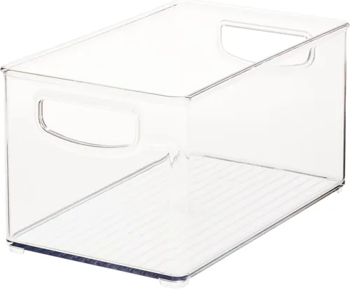Vista 9 de iDesign - Contenedor apilable de plástico transparente, organizadores de cocina y almacenamiento para refrigerador y despensa Organizadores