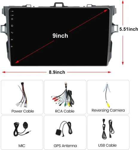 Vista 9 de Estéreo Android Android para Toyota Corolla 2009-2012 Unidad Principal