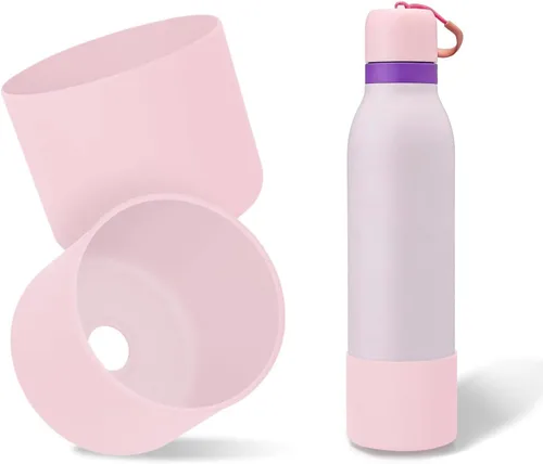 Vista 30 de 2 botas de silicona superiores para Owala FreeSip Twist de 24 onzas, funda inferior resistente a los arañazos, accesorios de botella de Owala