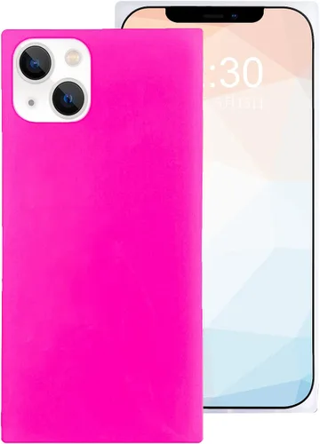 Vista 27 de Compatible con Neon Phone Rectangle iPhone 14 Funda para mujer, diseño de lujo de fluorescencia brillante, flexible, suave, delgada, de gel de goma