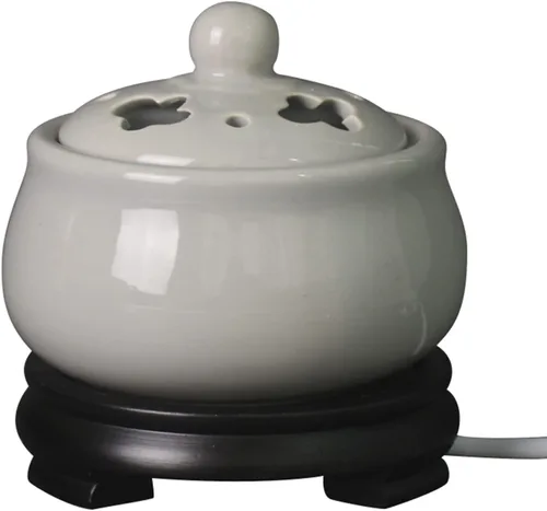 Vista 21 de Quemador de incienso eléctrico con temporizador, quemador de fragancia de cerámica de temperatura ajustable, difusor de aceite perfumado de resina