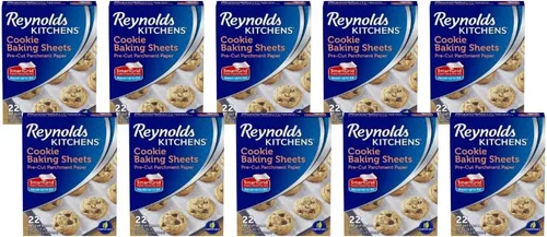 Vista 12 de Reynolds Kitchens Hojas para hornear galletas, papel pergamino precortado (22 hojas, paquete de 2)