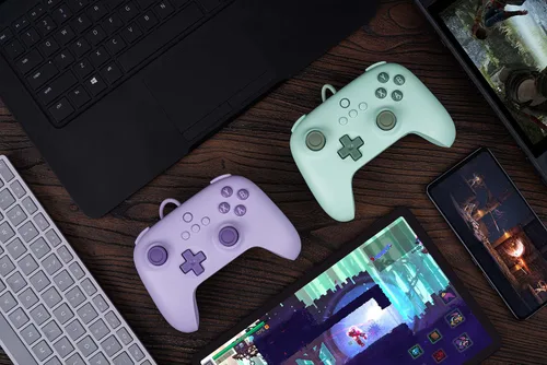 Vista 8 de 8Bitdo Ultimate C Wired Controller with Trobo Function and Rumble Vibration for PC Windows, Android, Steam Deck & Raspberry Pi (Lilac Purple)