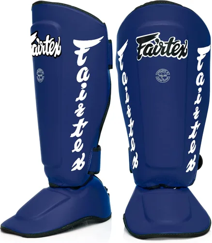 Vista 9 de Fairtex Espinilleras SP7 Muay Thai para hombres, mujeres y niños Espinilleras fabricadas con cuero Syntek y son de primera calidad, ligeras