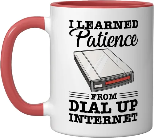 Vista 5 de Taza de cerámica vintage de los 90s Nostalgia Retro 90s Dial Up Internet Vintage, negro/blanco