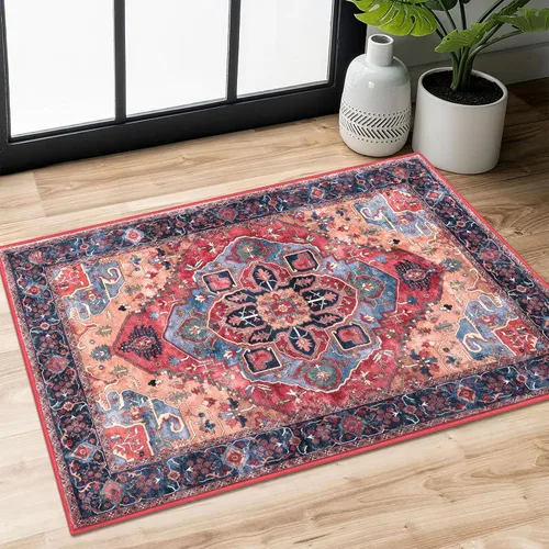 Vista 17 de SIILOOM Alfombra lavable de 2 x 3 pies, alfombra suave color taupe ceniza para entrada, tapete antideslizante para puerta de interior, tapete