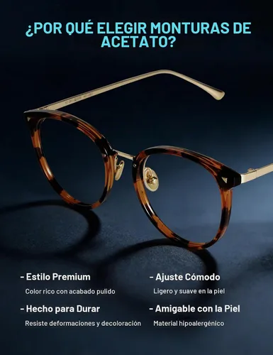 Vista 8 de TIJN Cat Eye Blue Light Blocking Glasses for Women Men Computer Screen Use