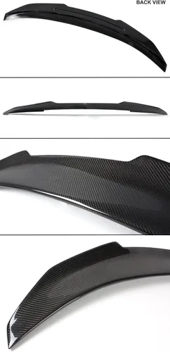 Vista 2 de Alerón de maletero de fibra de carbono de pico de pato estilo PS compatible con BMW E90 3 Series M3 4 2006-2011 Sedan de 4 puertas