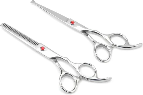 Vista 8 de Tijeras de peluquería, Tijeras de adelgazamiento de corte Conjunto de tijeras texturizantes para el cabello Salón de la Familia de Diente Plano