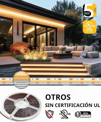 Vista 5 de EMITEVER COB - Tira de luces LED impermeable IP67, 2700 K, blanco cálido, para exteriores, 24 V, cinta LED de silicona regulable, iluminación