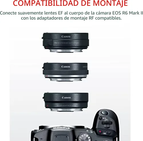 Vista 5 de Canon EOS R6 Mark II Cámara sin espejo con lente RF24-105mm F4-7.1 is STM, cámara híbrida de fotograma completo, sensor CMOS de 24.2 megapíxeles