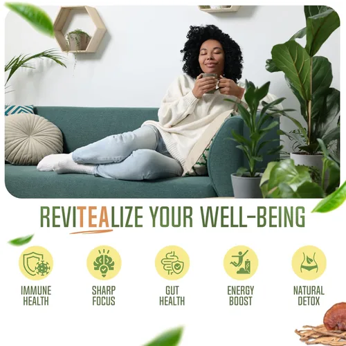 Vista 3 de ReviTEAlize Mushroom Matcha – Matcha orgánica de grado ceremonial, 7 hongos y adaptógenos – Alternativa de café para energía, enfoque y salud